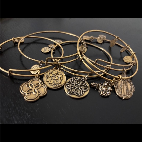 Alex and Ani Gold Charm Bracelets - Picture 1 of 2